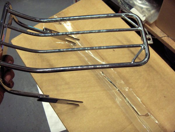 Harley Evo Softail Chrome Luggage Rack for Bobbed Rear Fenders  1985-99