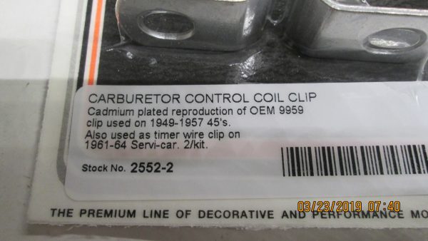 Harley 45 Flathead Solo & Servi-car Carb Control Coil Clip 1949-57 P/N 9959 - Image 2