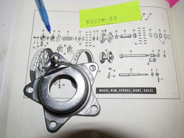 Harley Panhead,Shovelhead Star Hub Wheel Thrust Washer Plate With Zerk Fitting. P/N 43574-55