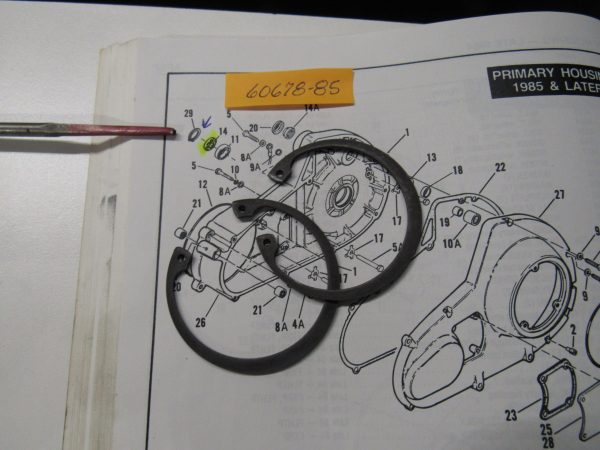 Harley Evolution,Twin Cam,Inner Primary Bearing Retaining Ring 1985-2006 - Image 2