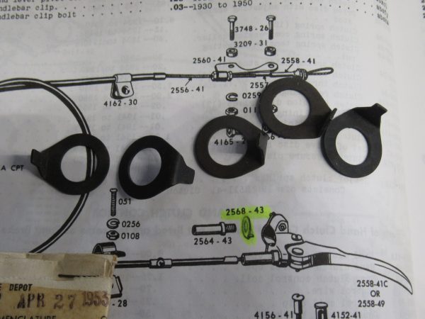 Harley 45 Flathead WLC Hand Clutch Lever Clamp Bushing Lockwasher.. **NOS**.P/N 2568-43 - Image 4