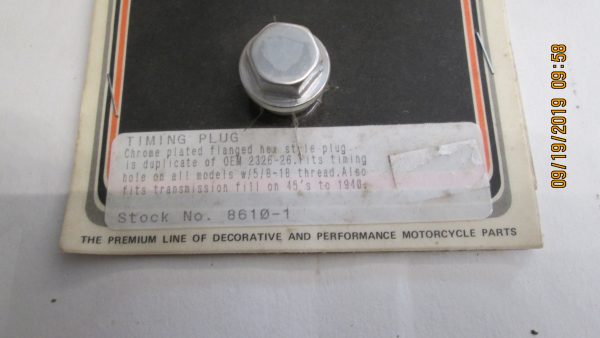 Harley J,JD,VL Knucklehead Chrome Timing Plug..1926-38 P/N 2326-26 - Image 2