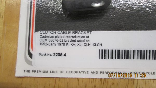 Harley Sportster Clutch Cable Bracket 1952-E1970 P/N 38676-52 - Image 2