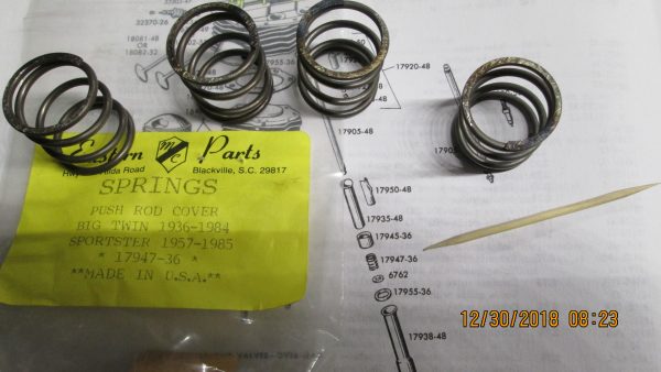 Harley,Knuckle,Pan,Shovel,Sportster Push Rod Cover Springs 1936-84 P/N 17947-36