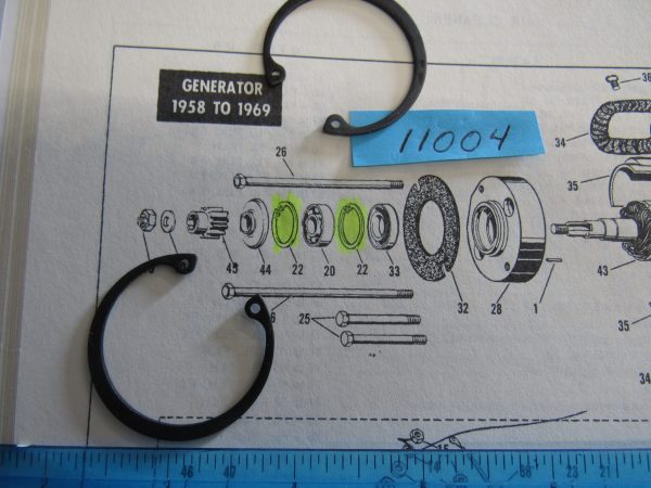 Harley Panhead,Shovel,Sportster 2 Brush Generator Housing Snap Rings 1958-81