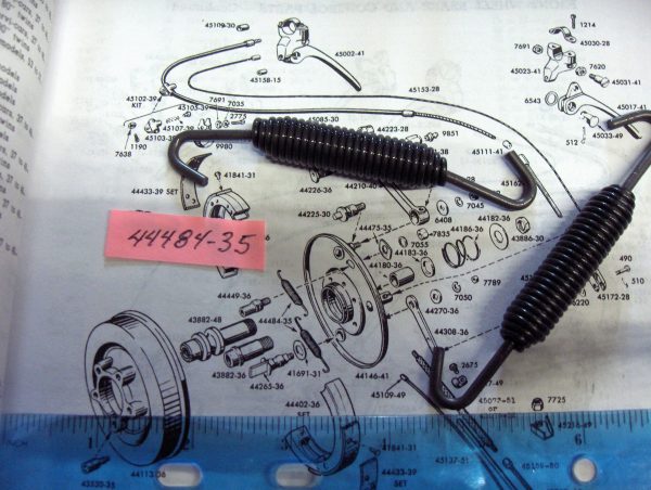 Harley Knuckle,Pan,WLC Springer Front Mechanical Brake Shoe Springs P/N 44484-35 - Image 3