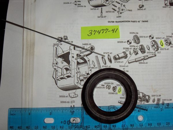 Harley 45 Flathead Clutch Gear Thrust Bearing Race 1941-73 P/N 37477-41 - Image 2