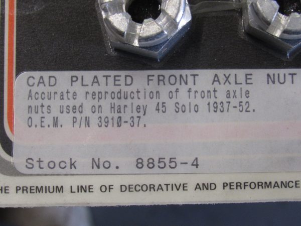Harley 45 Flathead Solo WL,WLA Front Axle Nuts 1937-52.P/N 3910-37 - Image 2