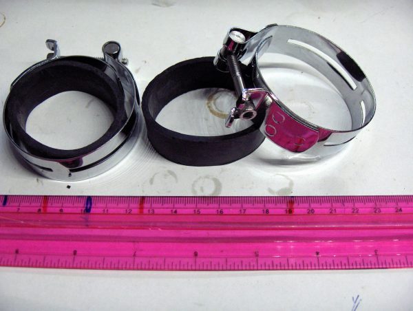 Harley Sportster Chrome Intake Clamps with Seals  1978-85 - Image 2