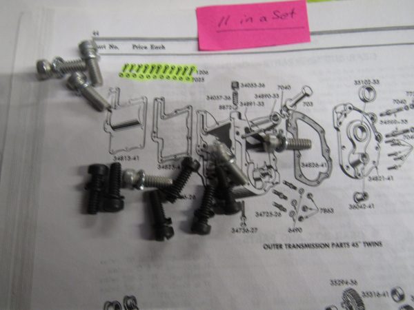 Harley 45 Flathead Solo and Servi-car Tranny Cover Screw Kit 1935-63 - Image 4