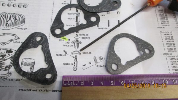 Harley 45,Big Twin Flathead, Servi-car Tappet Guide Gaskets 1930-73 P/N 18631-30