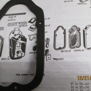 Harley 45 Flathead,Knucklehead,Panhead Tailight Lens Gasket 1947-54 P/N 68122-47