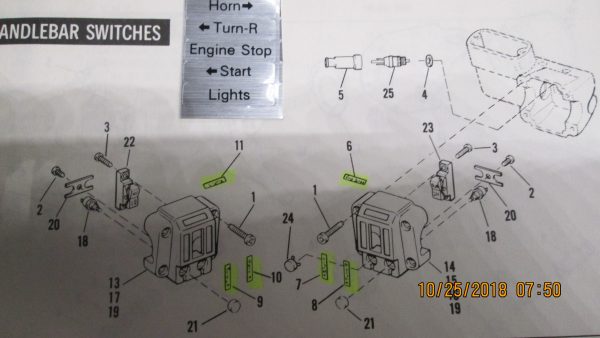 Harley Shovelhead,Sportster.Handlebar Control Box Decal Set.1972-81 - Image 2