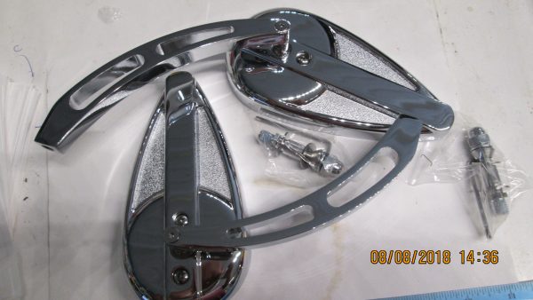 Universal Chrome Tear Drop Mirrors with Curve Stems
