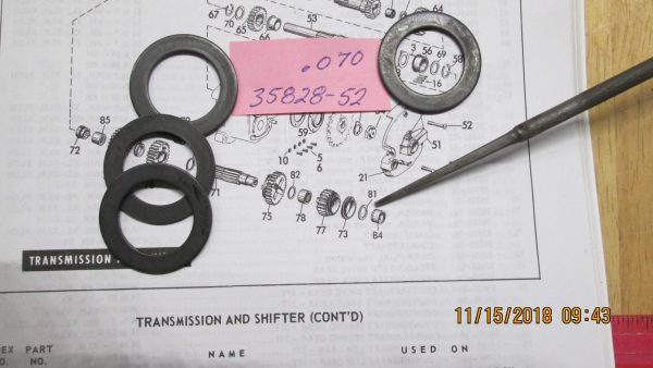Harley Sportster Low Gear Countershaft Thrust Washer .070 P/N 35828-52 - Image 2