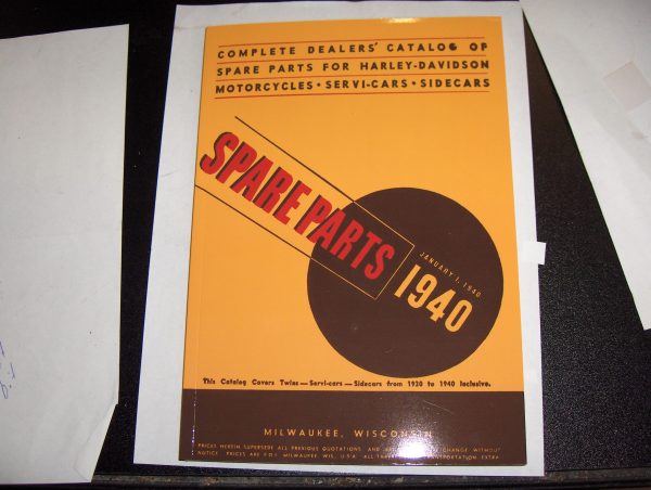 Harley Spare Parts Book for 1930-1940 Big Twin