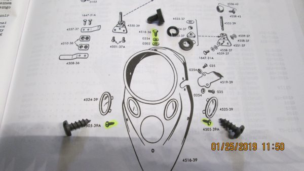 Harley Knucklehead,Flathead Cateye Dash Panel Mounting Kit 1939-46 - Image 2
