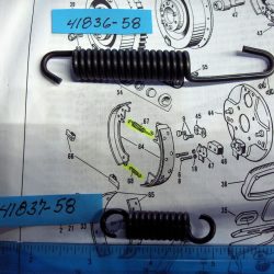 Harley Panhead Rear Brake Shoes Springs 1958-62