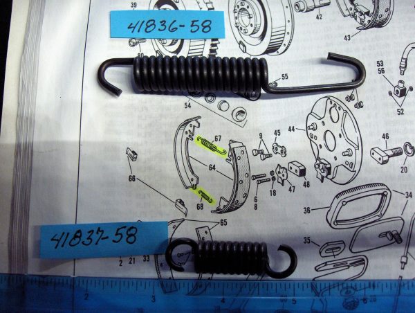 Harley Panhead Rear Brake Shoes Springs 1958-62