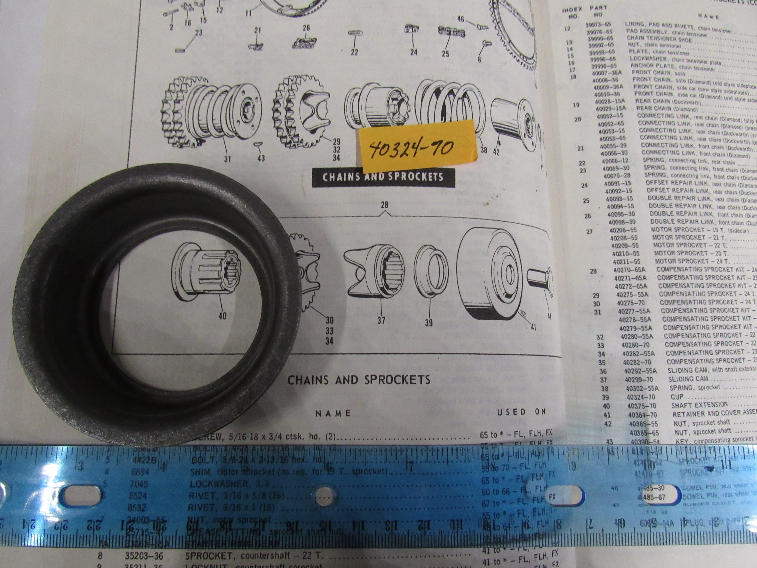 Harley Shovelhead Compensator Sprocket Cup  1970-82  P/N 40324-70