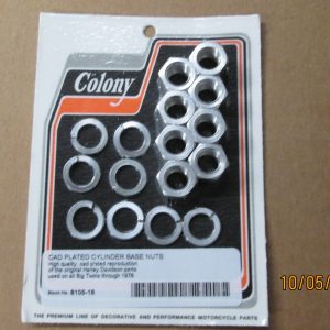 Harley Knuckle,Pan,Shovel Cylinder Base Nuts *Cad Plated* 1936-78