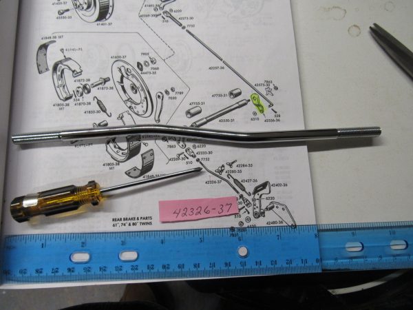 Harley Knucklehead,Pan Chrome Front Mechanical Brake Rod 1936-57 P/N 42326-37 - Image 3