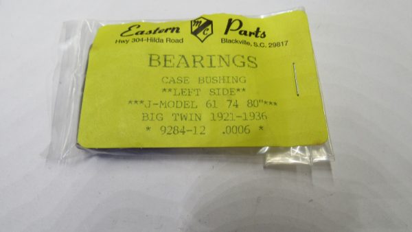 Harley J,JD,VL Left Side Case Bushing Bearings 1921-36. P/N 9284 .0006 Oversize