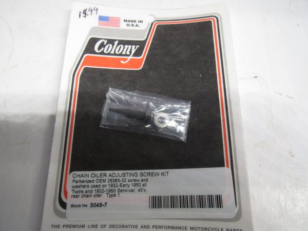 Harley Knucklehead,Panhead,45 Flathead Chain Oiler Adjusting Screw Kit  1932-50