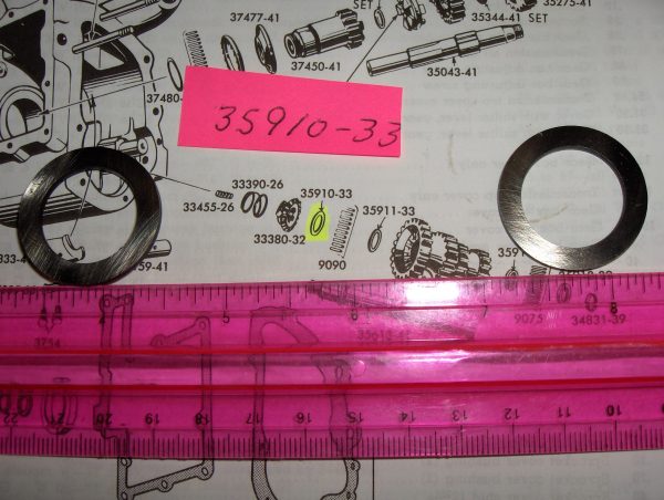 Harley 45 Flathead Transmission Outer Bearing Thrust Washer 1935-73. P/N 35910-33 - Image 2