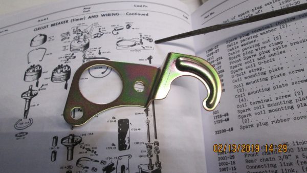 Harley 45 Flathead Distributor Band Control Bracket 1937-46. P/N 32736-37 - Image 2