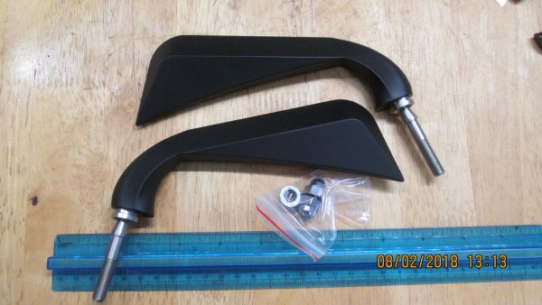 Universal Black Evil Eye Mirror Set with Steel Stems