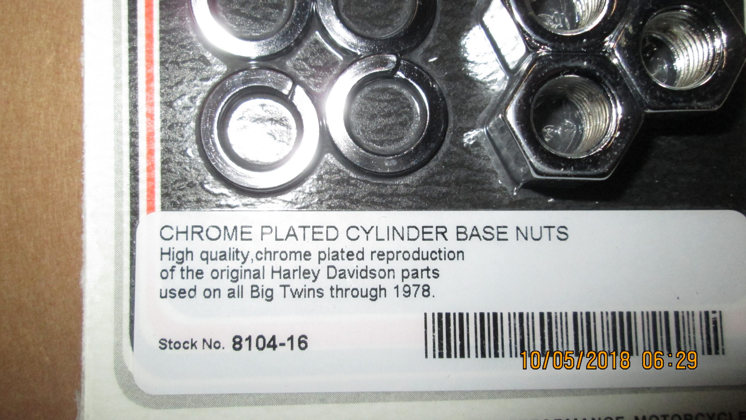 Harley Knuckle,Pan,Shovel Cylinder Base Nuts *Chrome* 1936-78 - Image 2