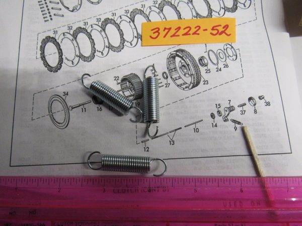 Harley Sportster Clutch Worm Release Lever Spring 1952-70.. 1972-90. P/N 37222-52