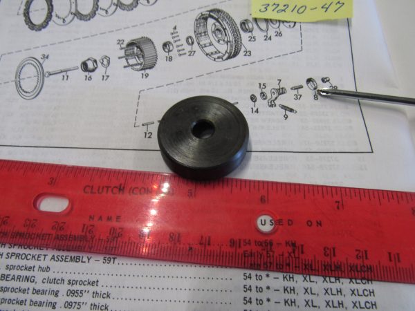 Harley Sportster Releasing Worm Gear Cup Cover 1954-70. P/N 37210-47 - Image 3