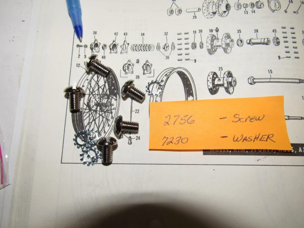 Harley,Knucklehead,Panhead,Flathead Star Hub Wheels Screw Kit..1936-66. **Chrome or Parkerized** - Image 3