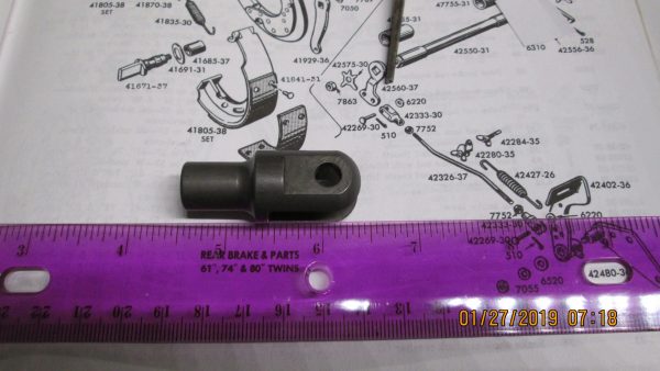Harley Knuckle,Pan, Front Parkerized Brake Clevis."Short" 1936-57 P/N 42333-30