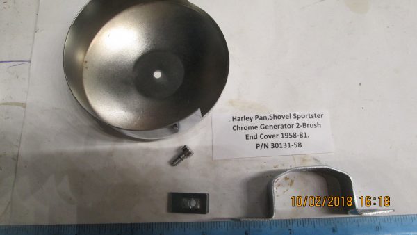 Harley Pan,Shovel,Sport, Chrome Generator 2-Brush End Cover 1958-81 P/N 30131-58 - Image 3