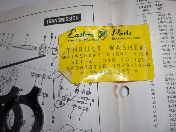 Harley Sportster Mainshaft right Side Thrust Washer Set.. 1979-84. P/N 35360-Set - Image 3