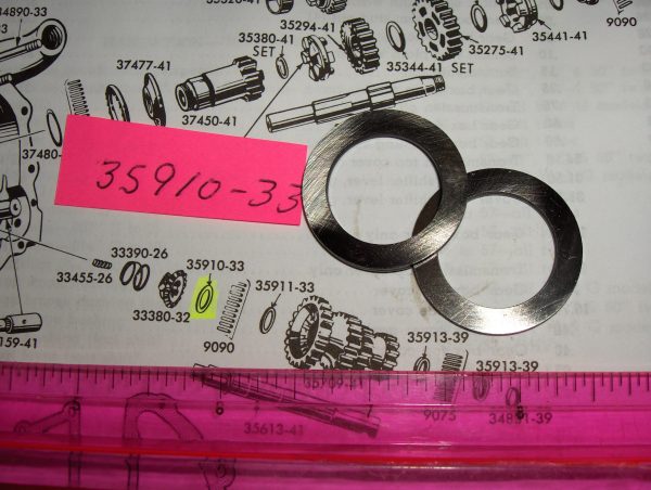 Harley 45 Flathead Transmission Outer Bearing Thrust Washer 1935-73. P/N 35910-33