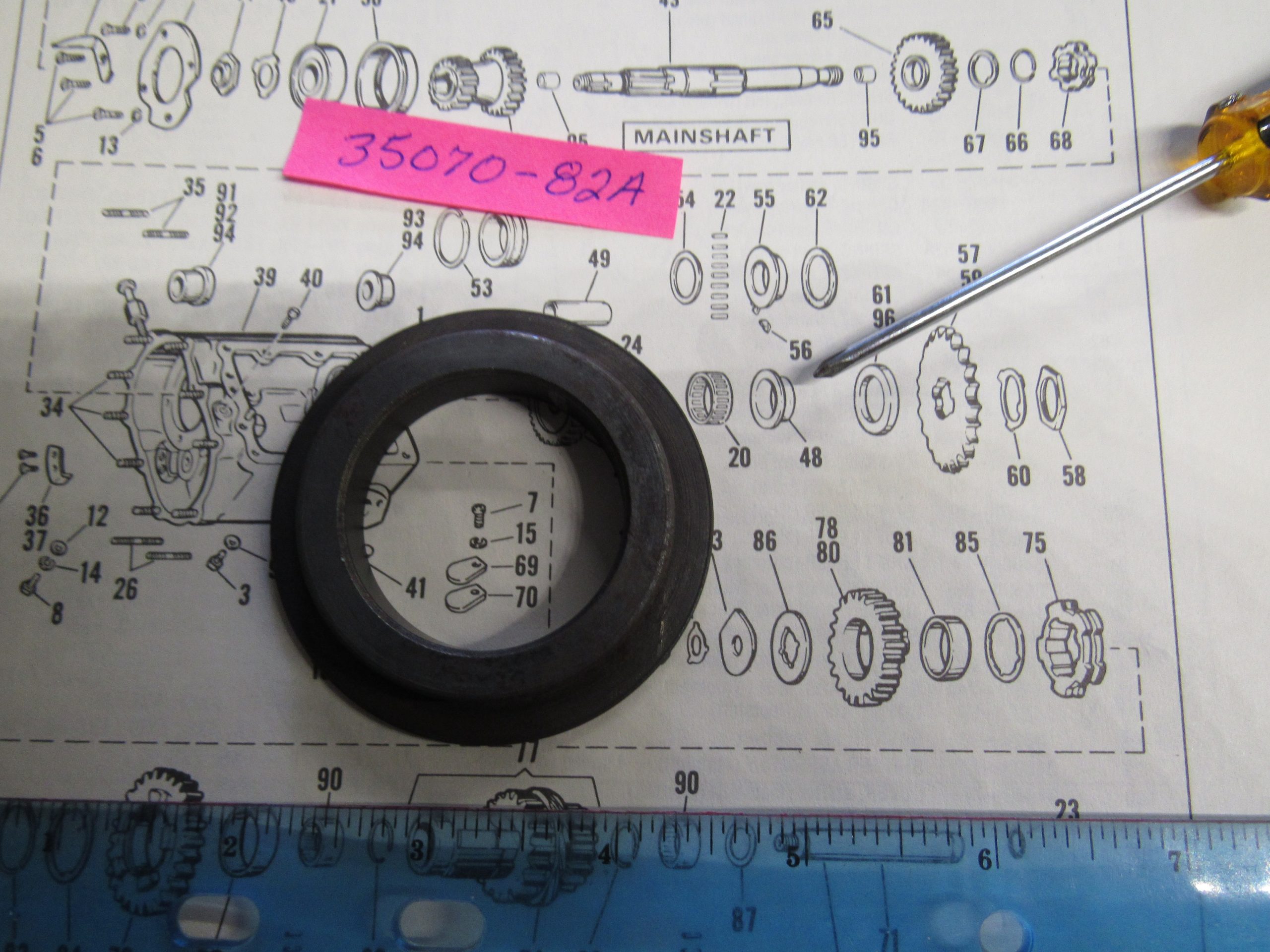 Harley Shovelhead Transmission Main Drive Gear Spacer 1983-84..P/N 35070-82A