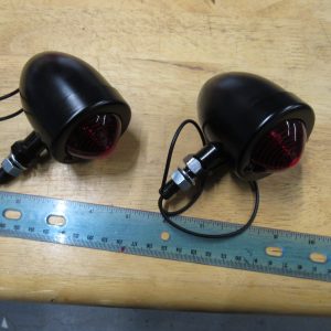 Universal Black Bullet Marker Lamp Set with Red Lens "12 Volt"