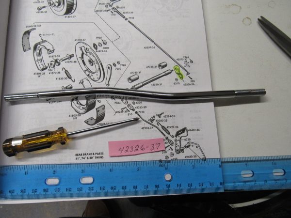 Harley Knucklehead,Pan Chrome Front Mechanical Brake Rod 1936-57 P/N 42326-37 - Image 2
