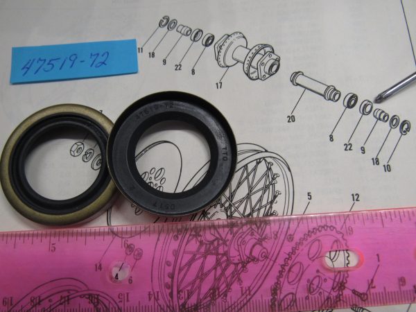 Harley Shovel,Sportster Wheel Hub- Swingarm Bearing Seal 1973-84.. P/N 47519-72 - Image 2