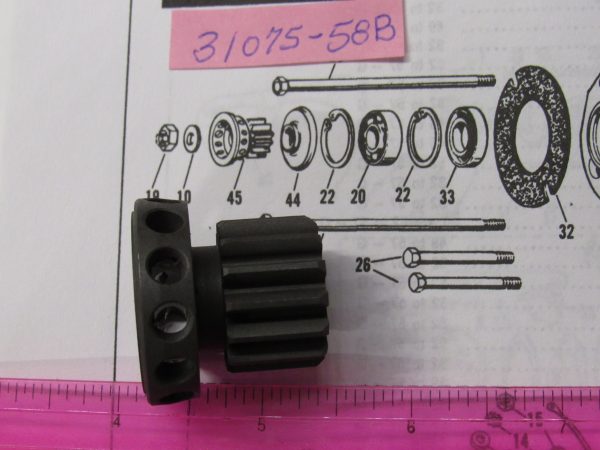 Harley Servi-car Generator Drive Gear With Oil Slinger 1958-73 P/N 31075-58B