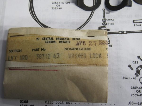 Harley 45 Flathead WLC Hand Clutch Lever Clamp Bushing Lockwasher.. **NOS**.P/N 2568-43 - Image 2
