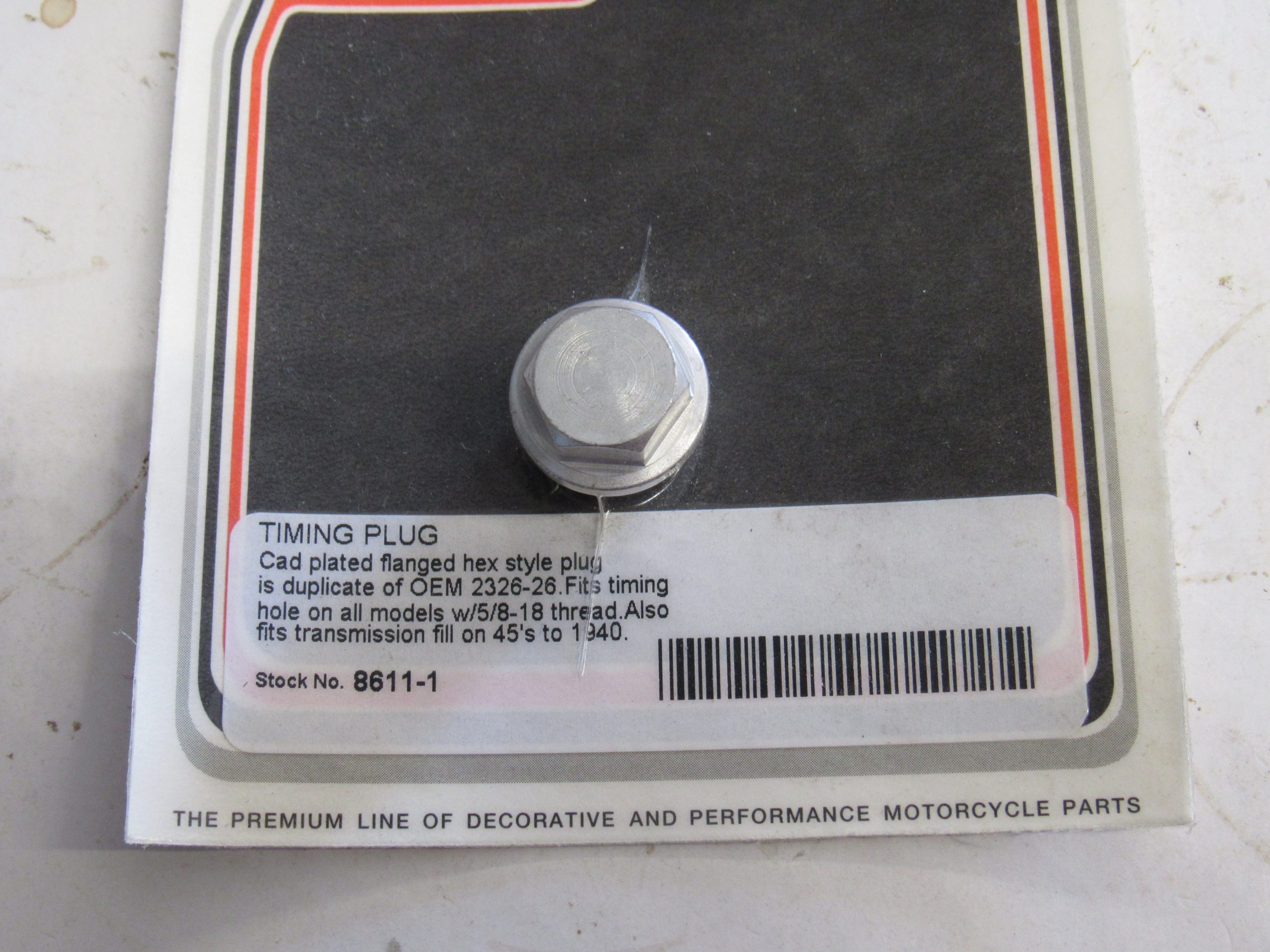 Harley J,JD,VL Knucklehead Timing Plug..1926-38 P/N 2326-26 - Image 2