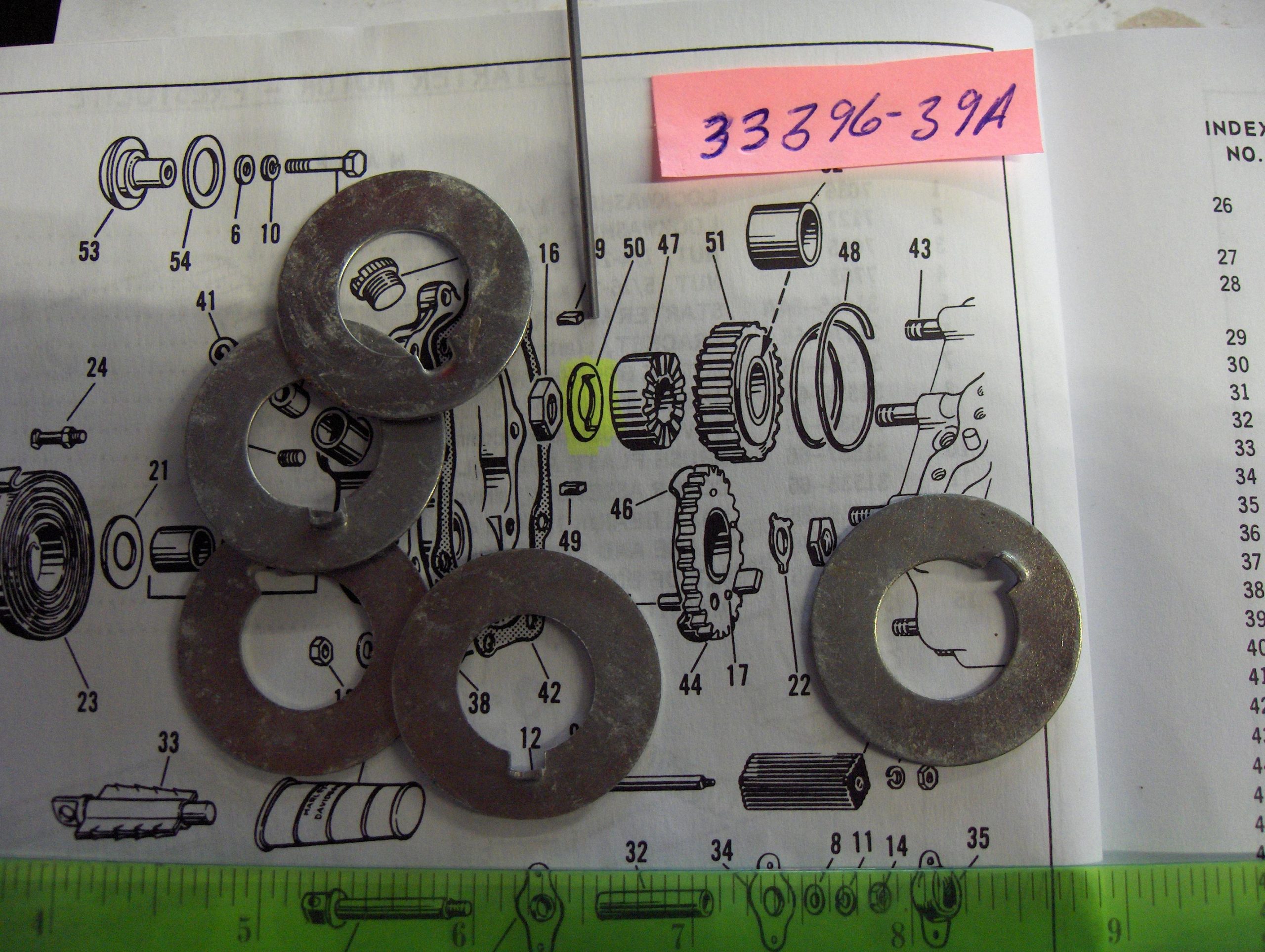 Harley Knucklehead,Panhead,Shovel Tranny Kick Starter Nut Lock Tab 1939-84 P/N 33396-39A - Image 2