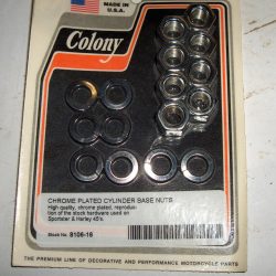 Harley 45 Flathead,Sportster Chrome Cylinder Base Nuts & Washers 1929-85 P/N 7804