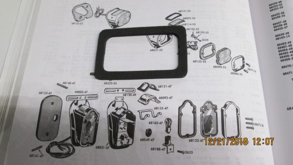 Harley Flathead,Knuckle,Pan Tombstone Tailight Clear Lens Gasket 1947-54. P/N 68121-47 - Image 2