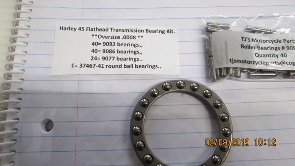Harley 45 Flathead,WL,WLC,WLA,G Complete Tranny Bearing Set. *OVERSIZE.0008* - Image 3